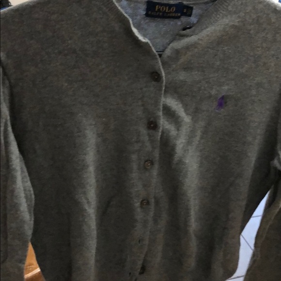 Grey Ralf Lauren button up sweater - Picture 2 of 4